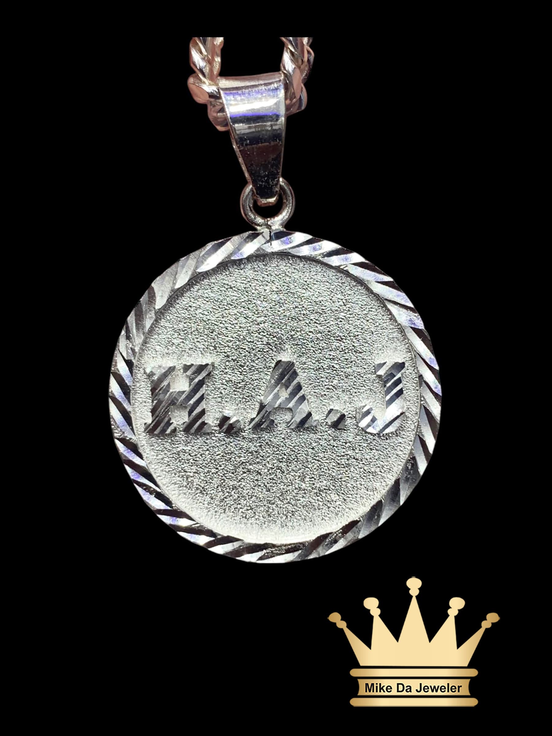 925 Silver Hand Made Initial Round Charm