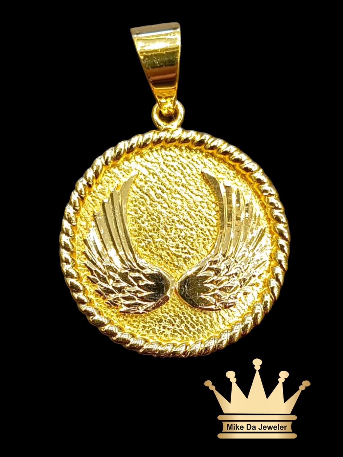 18K Handmade Customized Angel Wings Pendant