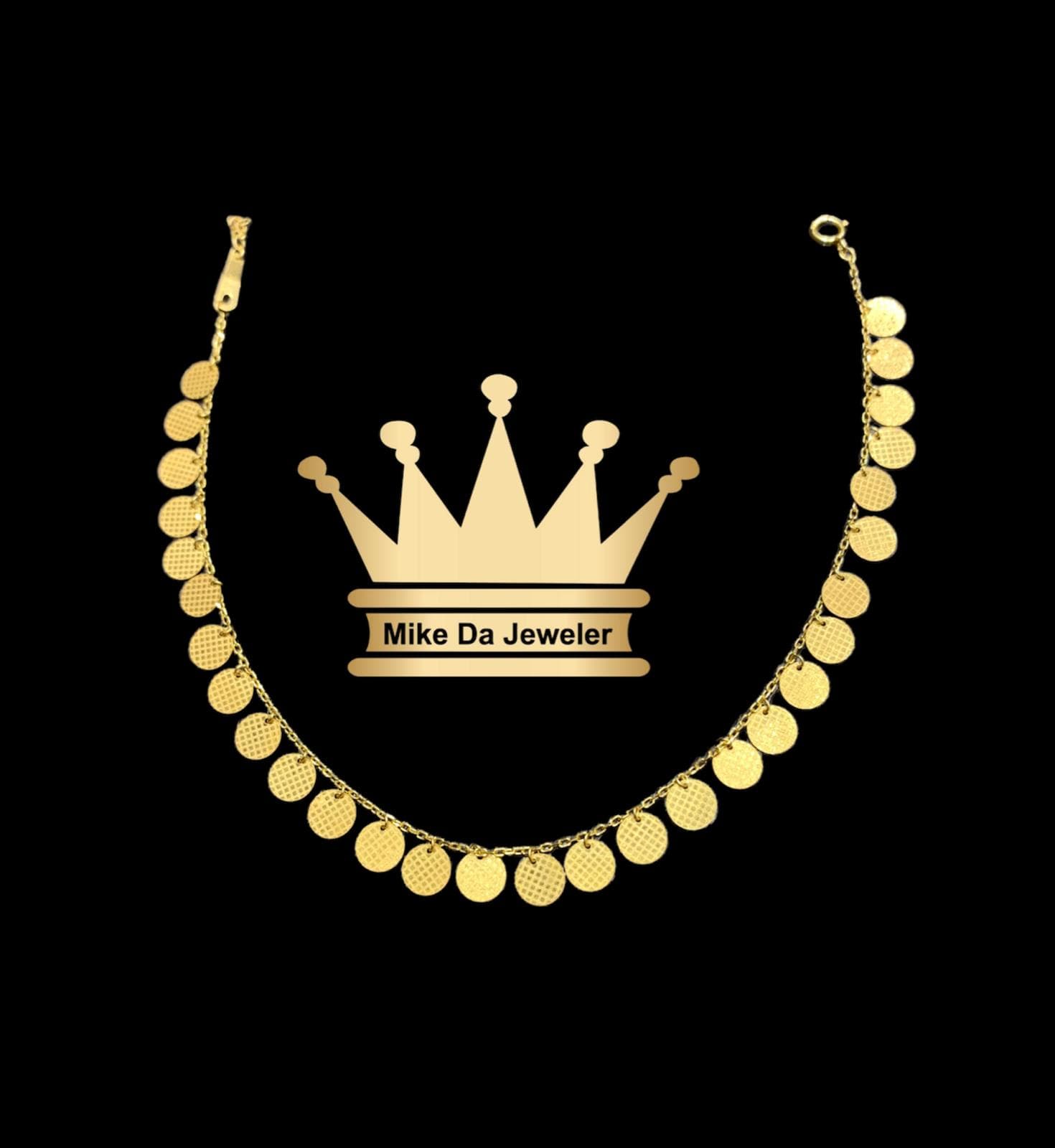 21K Yellow Gold Charm Anklet