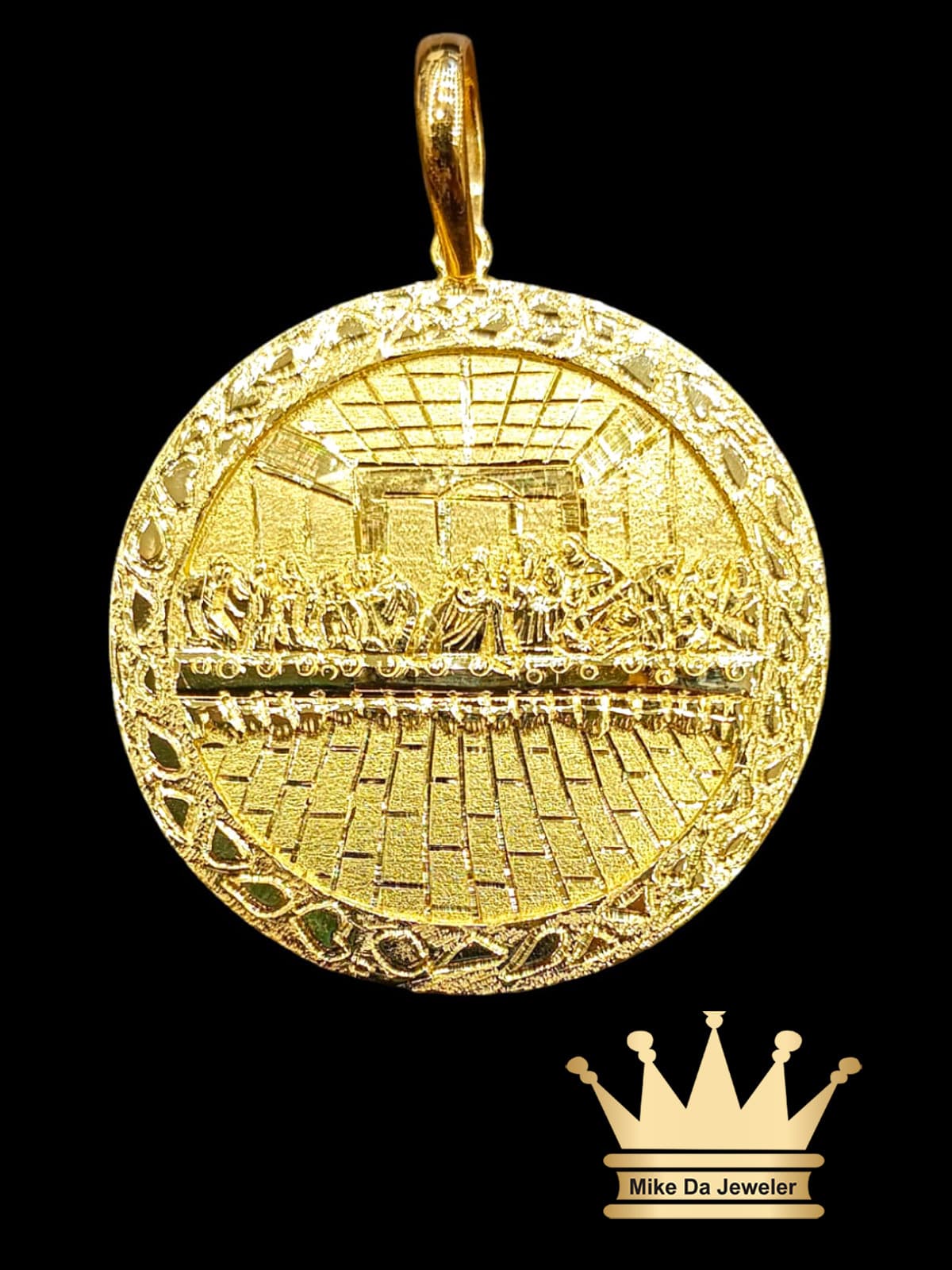 18K Solid Handmade Last Supper Pendant