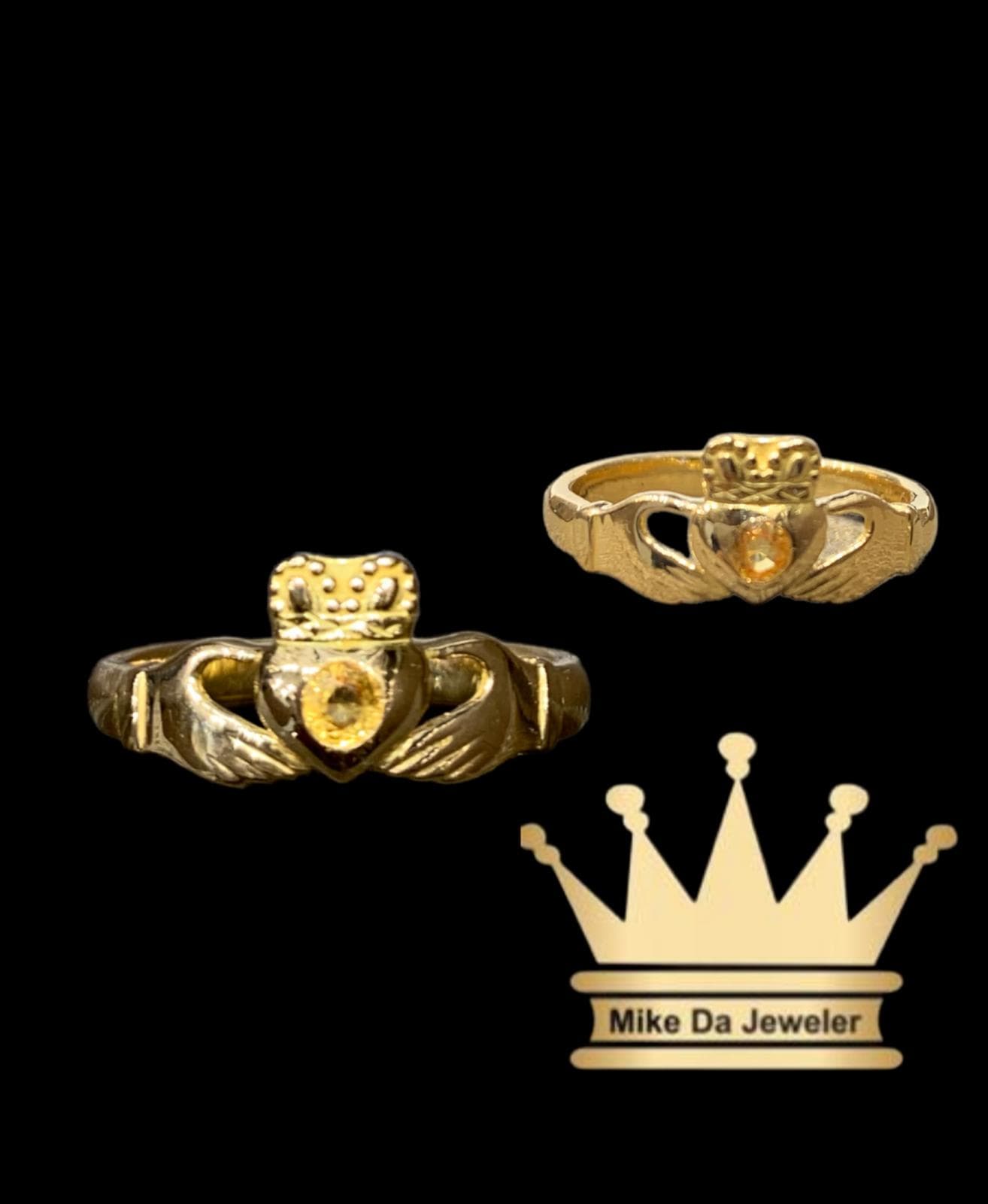 18k solid customized iris ring with yellow Topez birthstones any sizes any birthstone, yellow gold, rose gold, white gold available