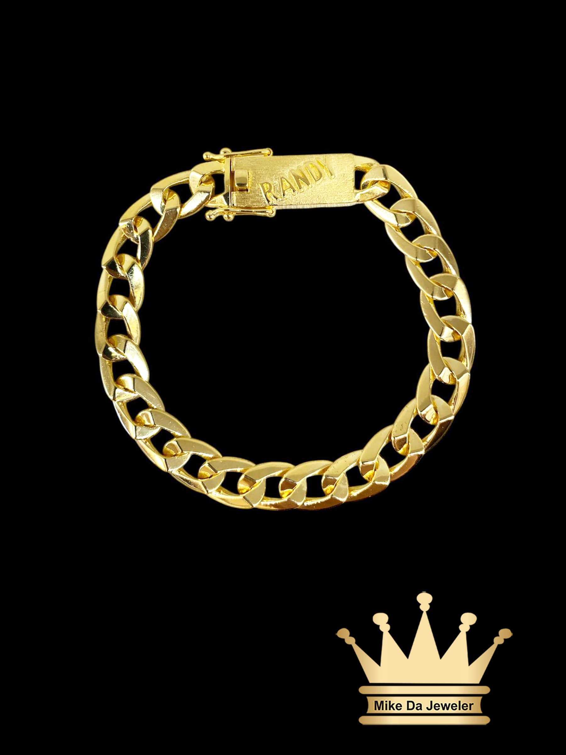18k Gold Solid Custom Made Cuban Bracelet