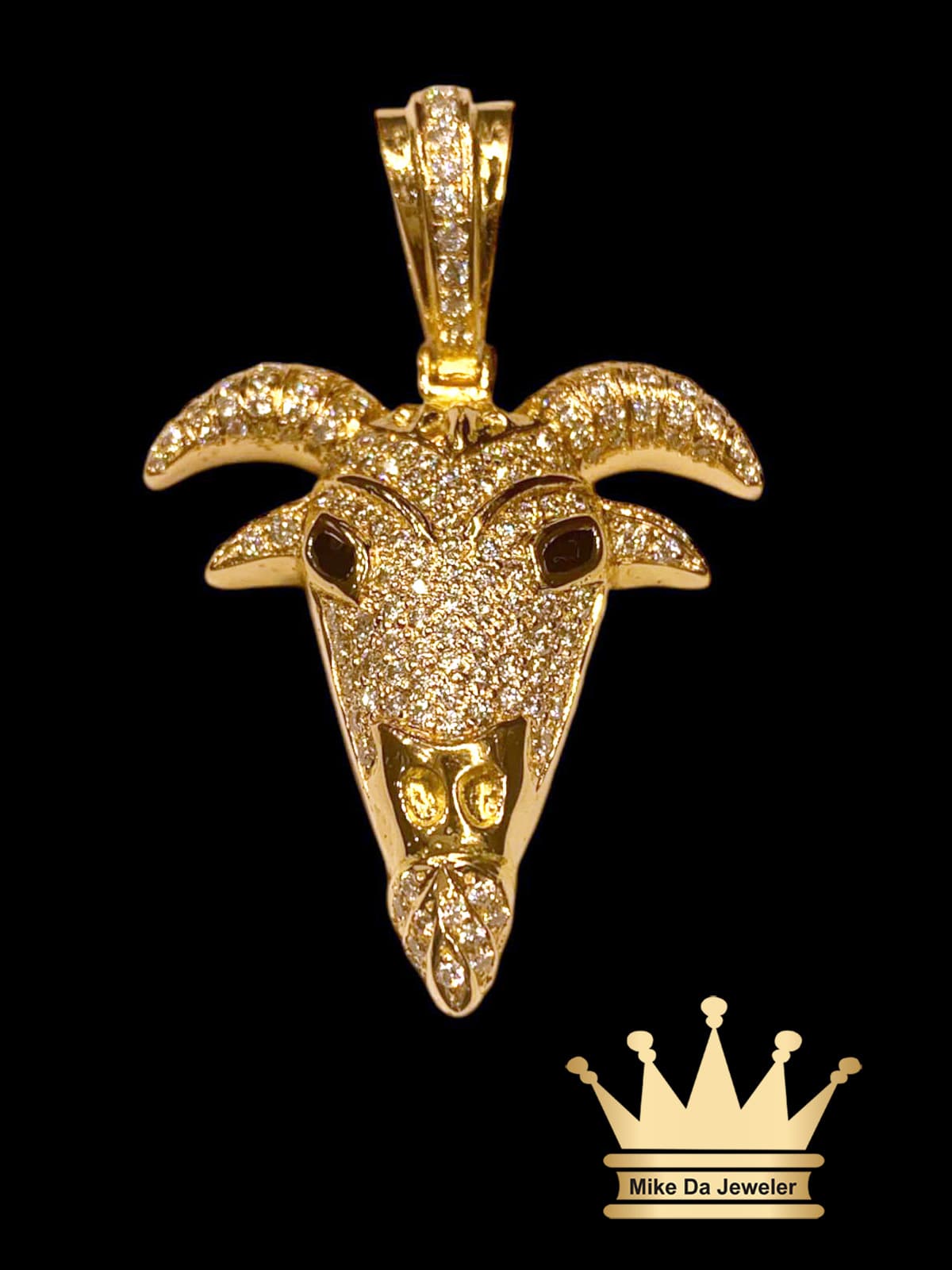 18k Solid Handmade Goat Head Pendant