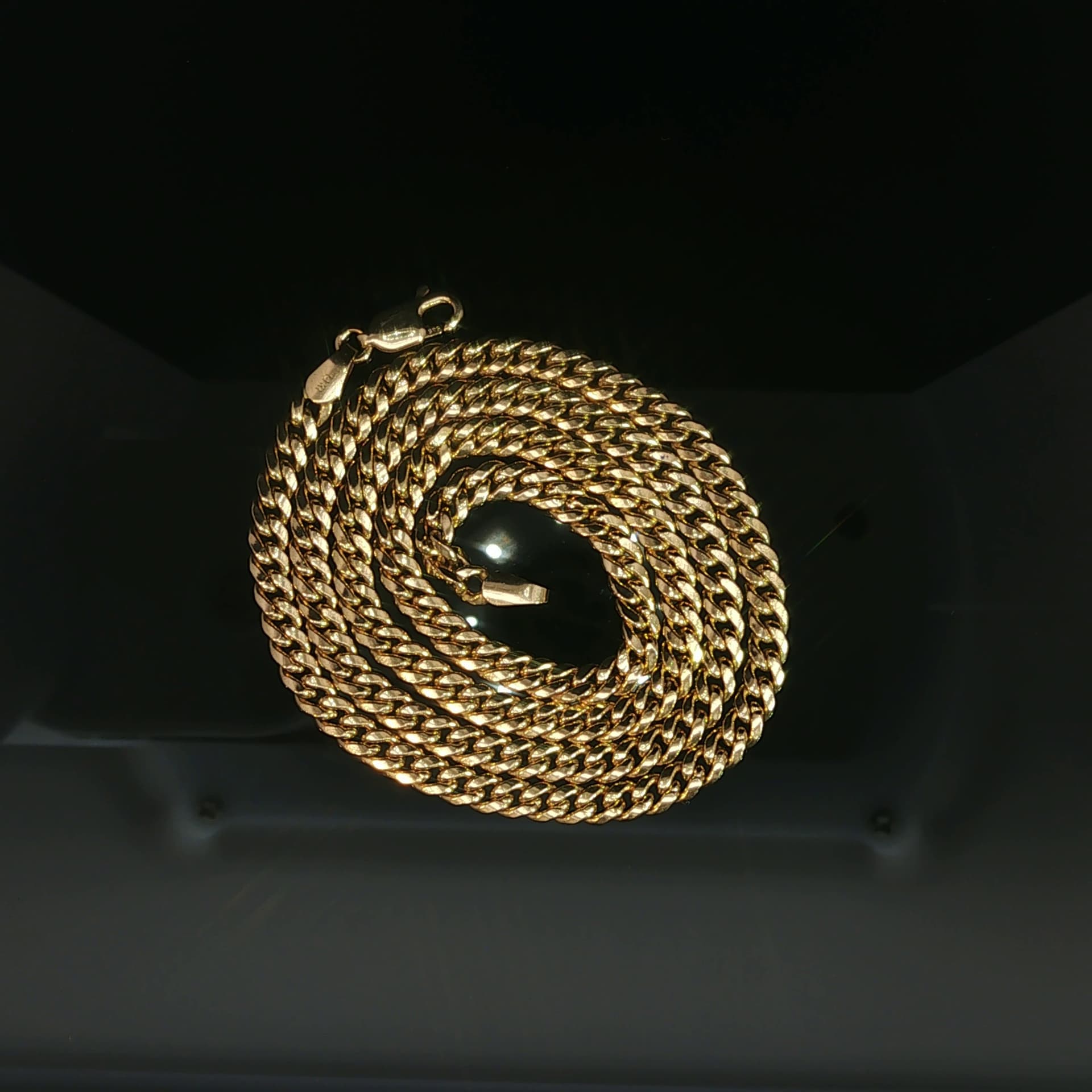 14k Classic Yellow Gold Miami Cuban Link Chain Necklace 18" 3.85mm